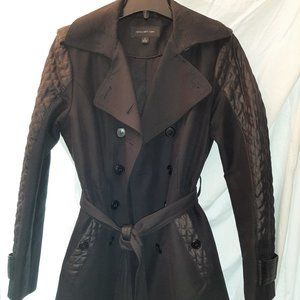 NWOT JONES NEW YORK WOMEN'S SMALL BELTED TRENCH COAT, BLACK